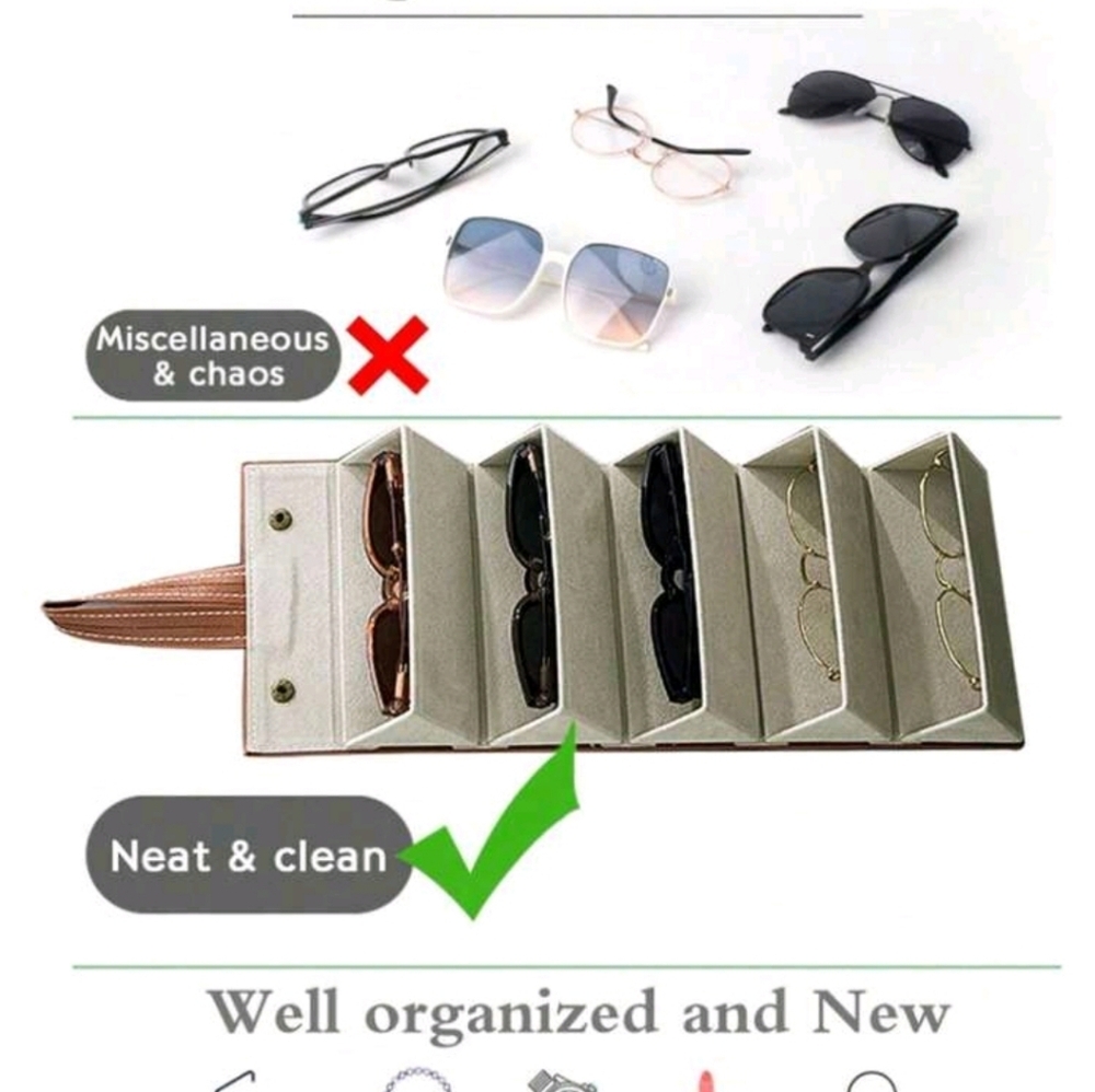 🆕️ BLACK SUNGLASSES / GLASSES CARRYING TRAVEL / STORAGE CASE - 5 SLEEVES - Picture 7 of 15